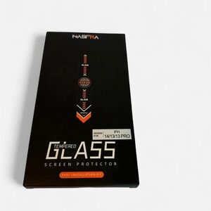 Nasfra Black Tempered Glass Screen Protector for iPhone 14/13/13 Pro